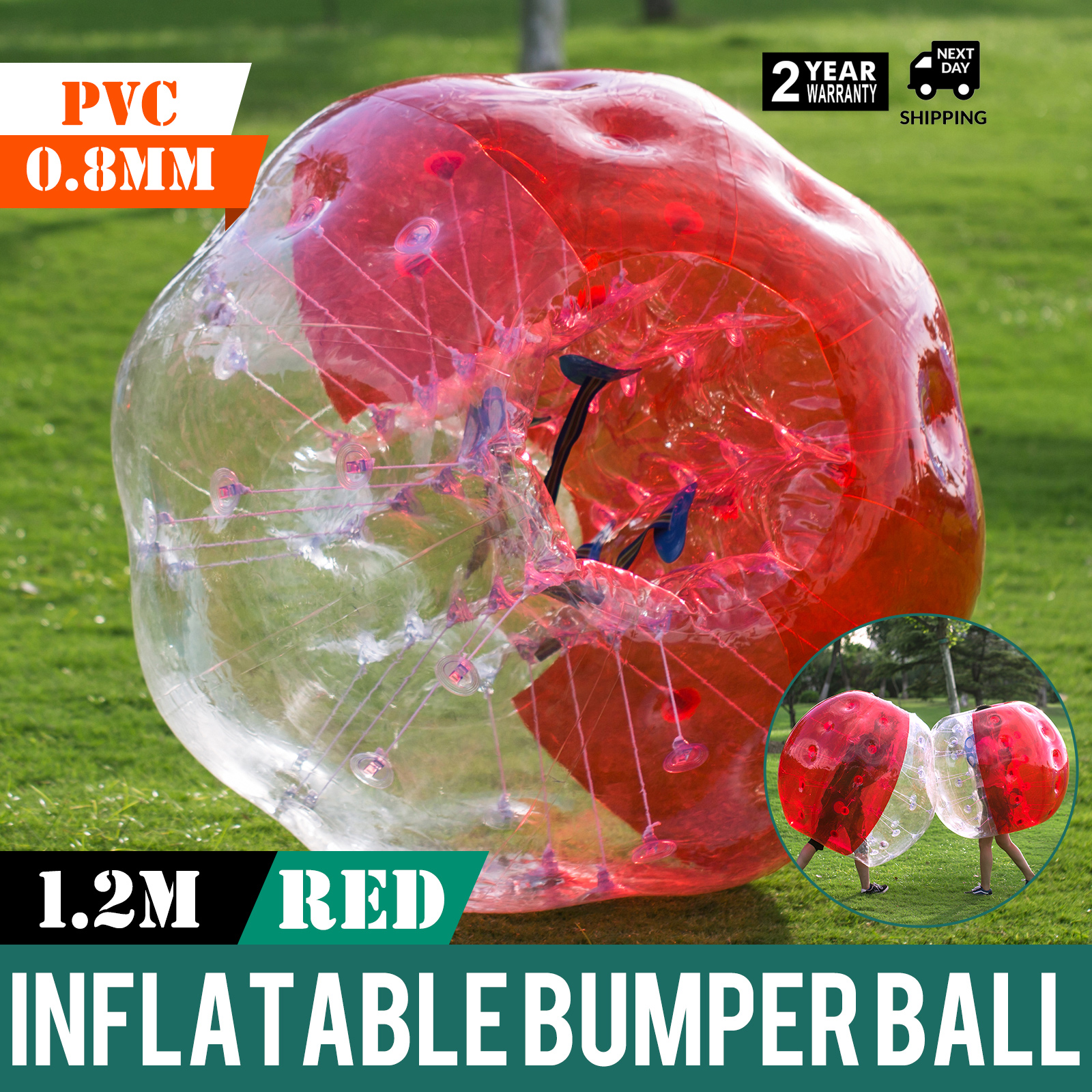VEVOR Bumper Ball 1,2 m Ballon Gonflable en PVC Balles Gonflables à Bulles  Pare-Chocs