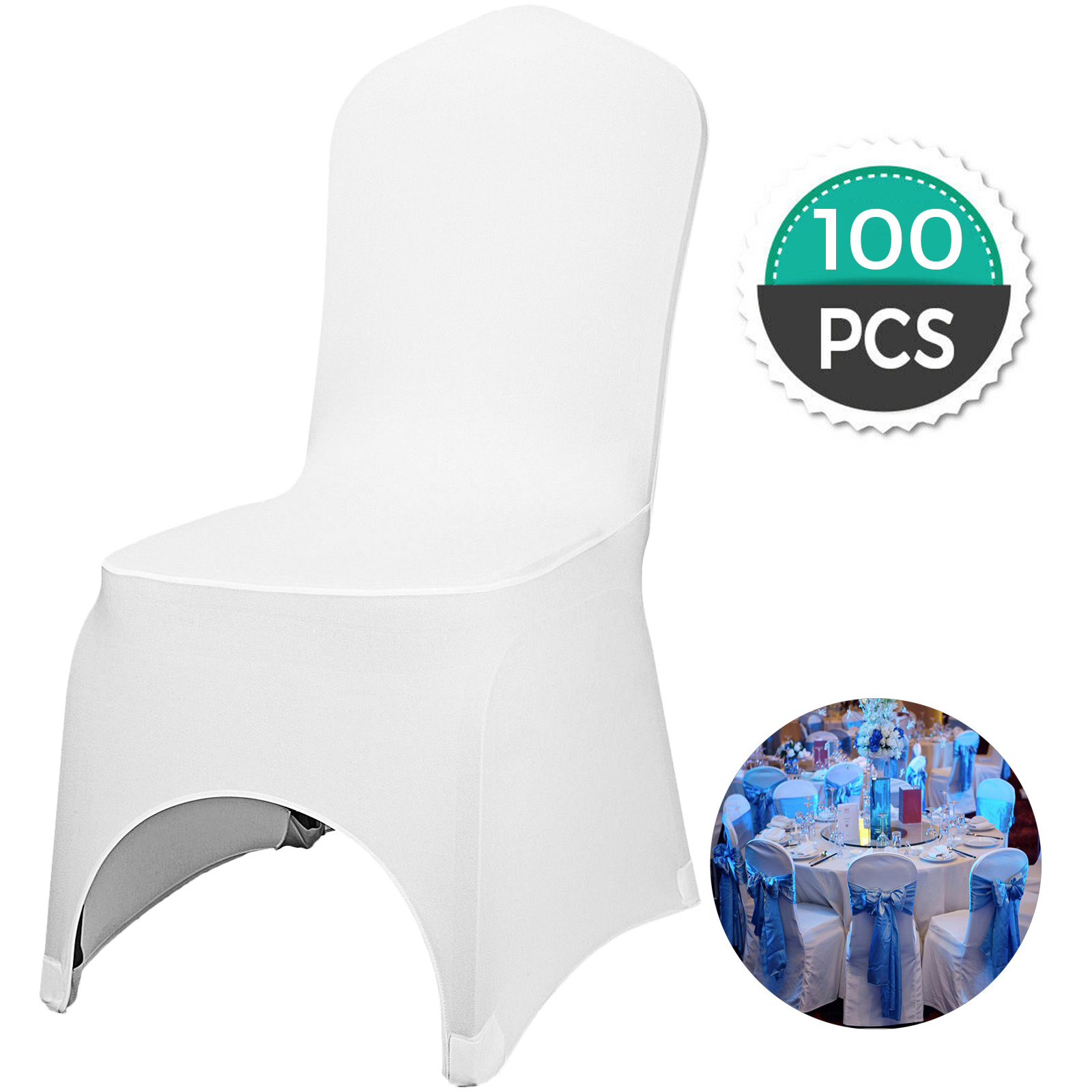 100 Universal White Polyester Spandex Folding Chair Cover Wedding