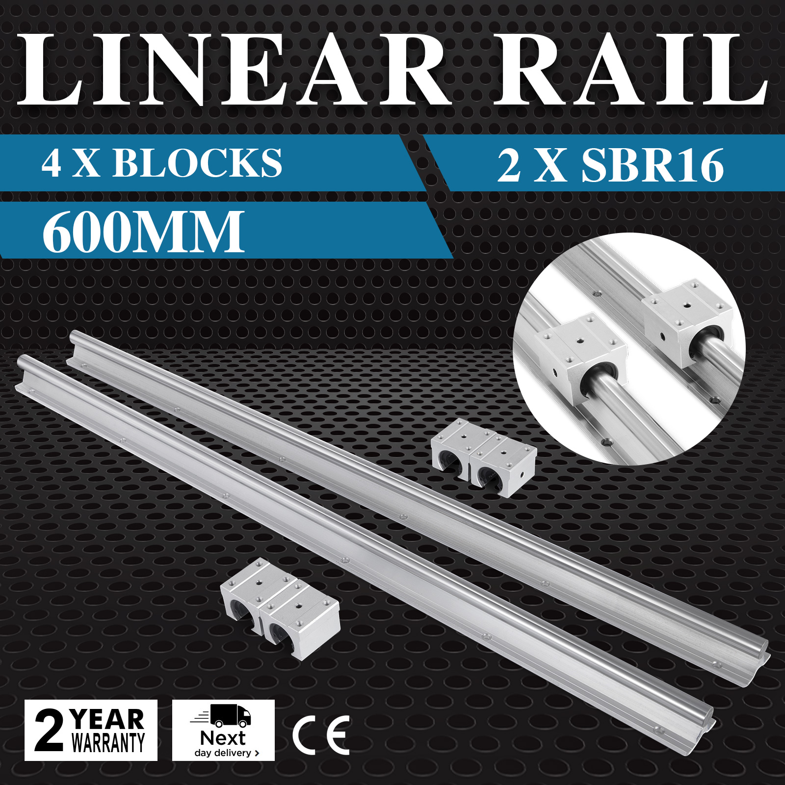 2x 16mm Sbr16 600 2000mm Fully Supported Linear Rail 4x Sbr16uu Bearing Block £3239 Picclick Uk