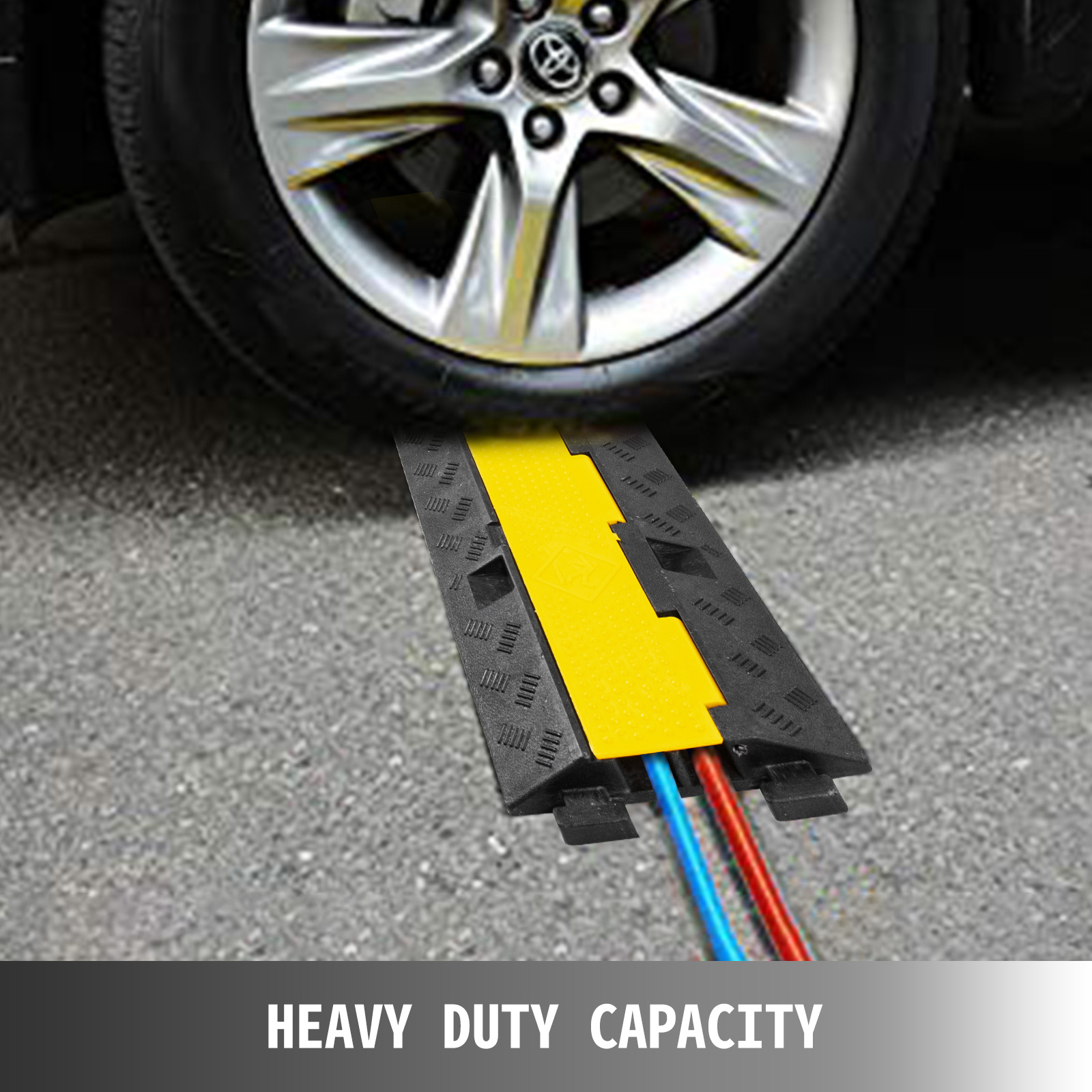 Rubber Heavy Duty Vehicle Cable Wire Cover Guards Protector Floor Ramp