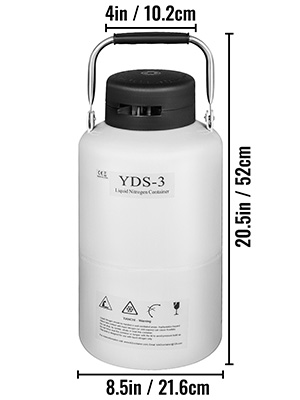 3L, Liquid Nitrogen Container, Dewar Tank