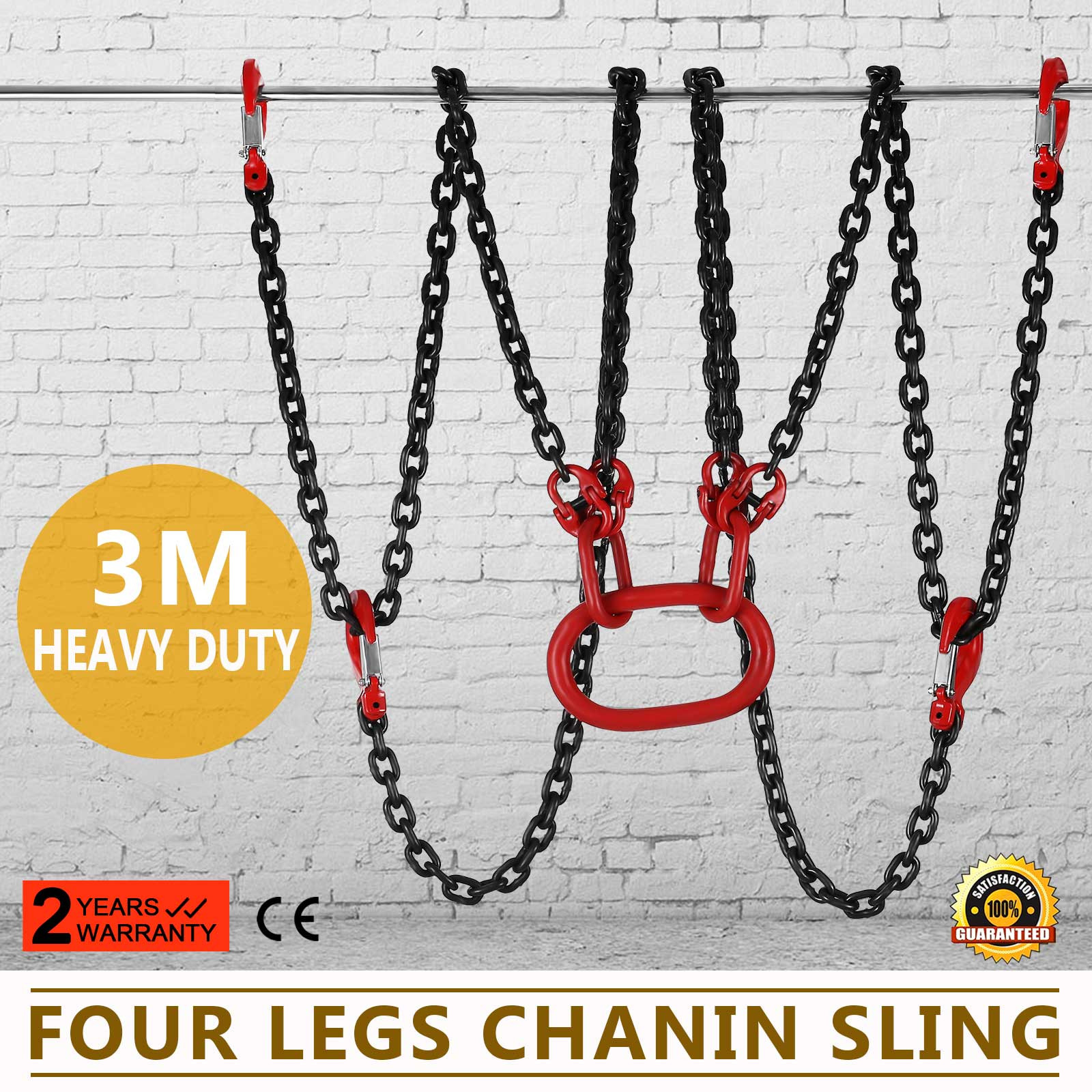 VEVOR 5/16x10' Lifting Chain Sling G80 11023lbs/5Ton w/4 Legs
