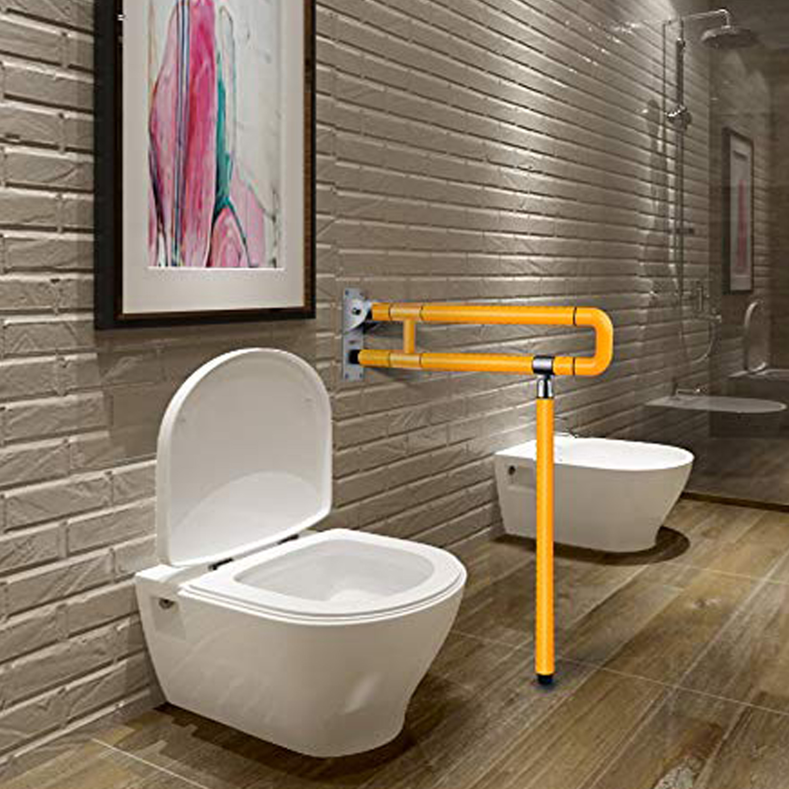 handicap toilet rails height