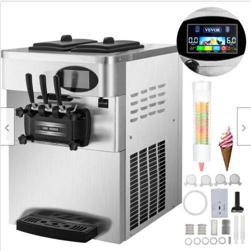 VEVOR Commercial Soft Ice Cream Machine Ice Cream Maker Single-Flavor 13 L/H