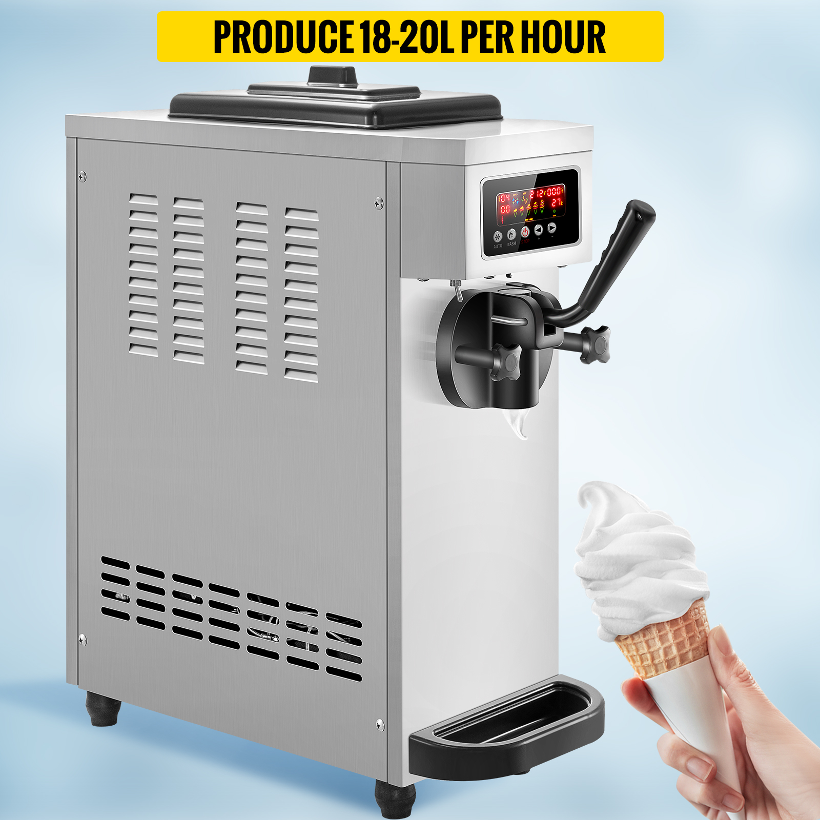 Vevor 1500w Commercial Soft Ice Cream Machine Frozen Yogurt Maker 1