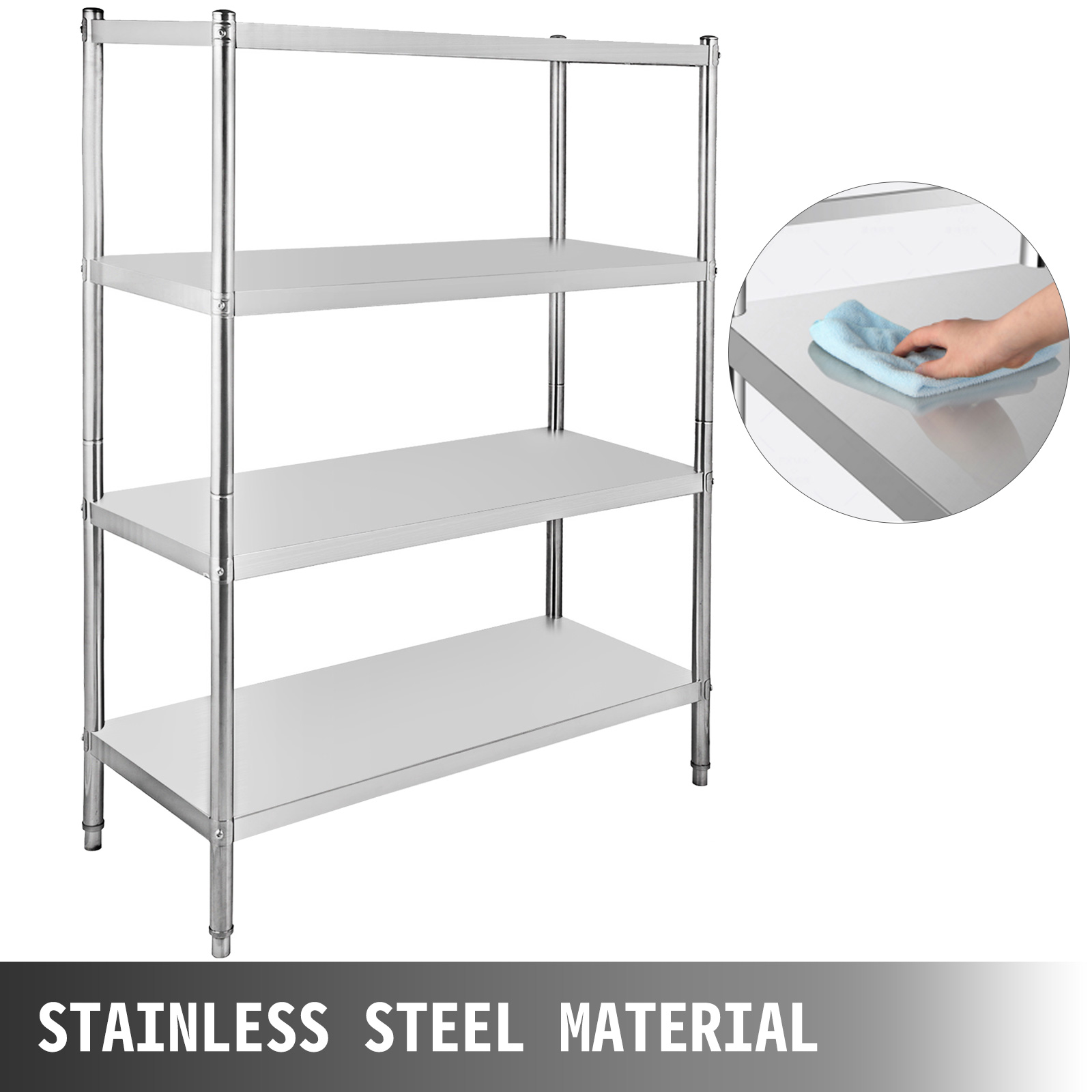 Vevor Stainless Steel Kitchen Shelf 4 Tiers Rack Office Shelf Catering Storage 871248652173 Ebay