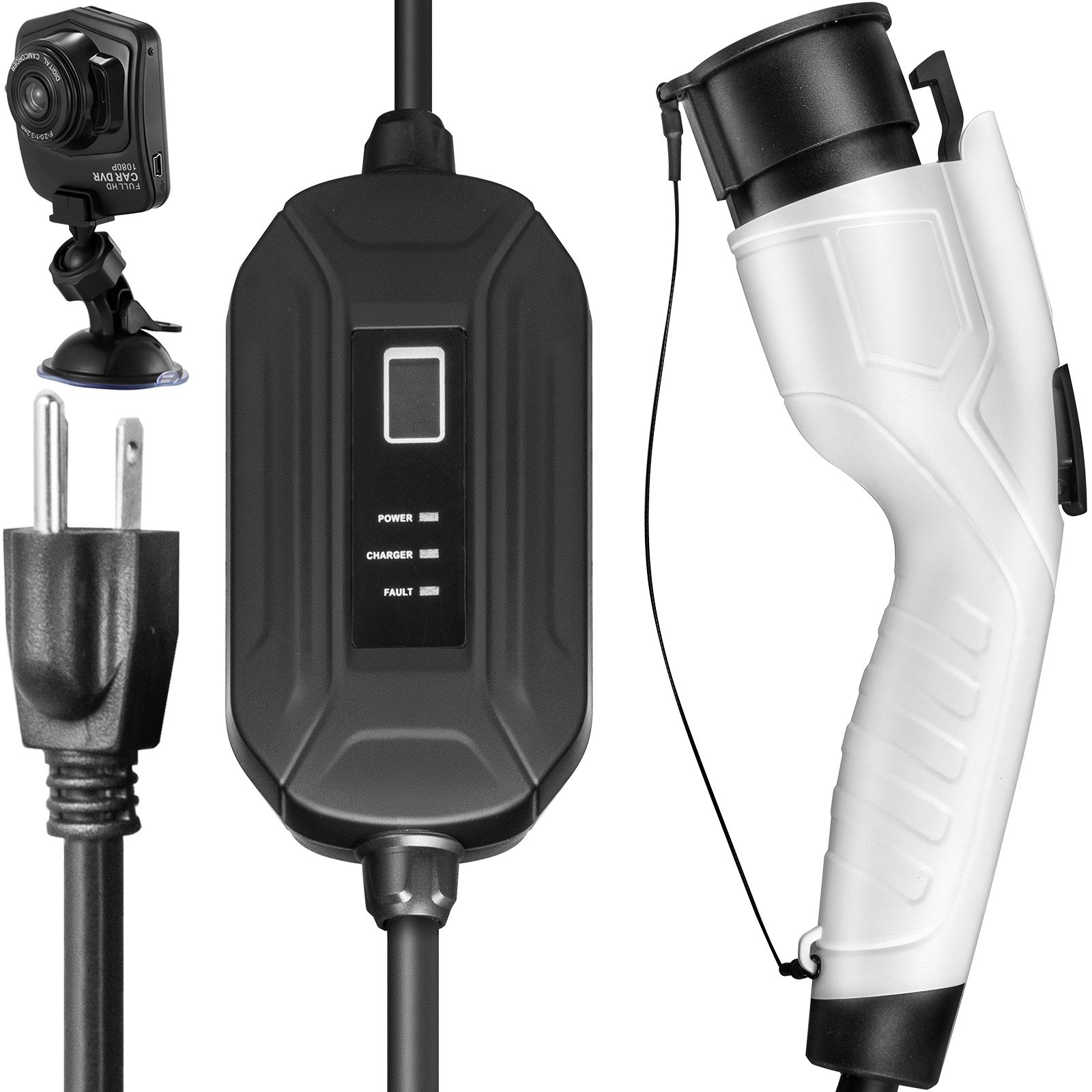 EVSE Level 1 Electric Car Charger 16A 515P Dryer Plug+ 720P Driving
