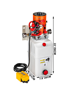 hydraulic pump acting double quart 24v power vevor gauge pressure dual unit kit