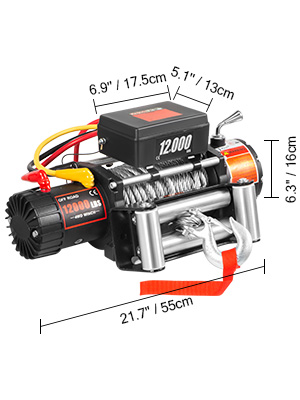 electric truck winch, 12000Ibs, 85ft cable steel