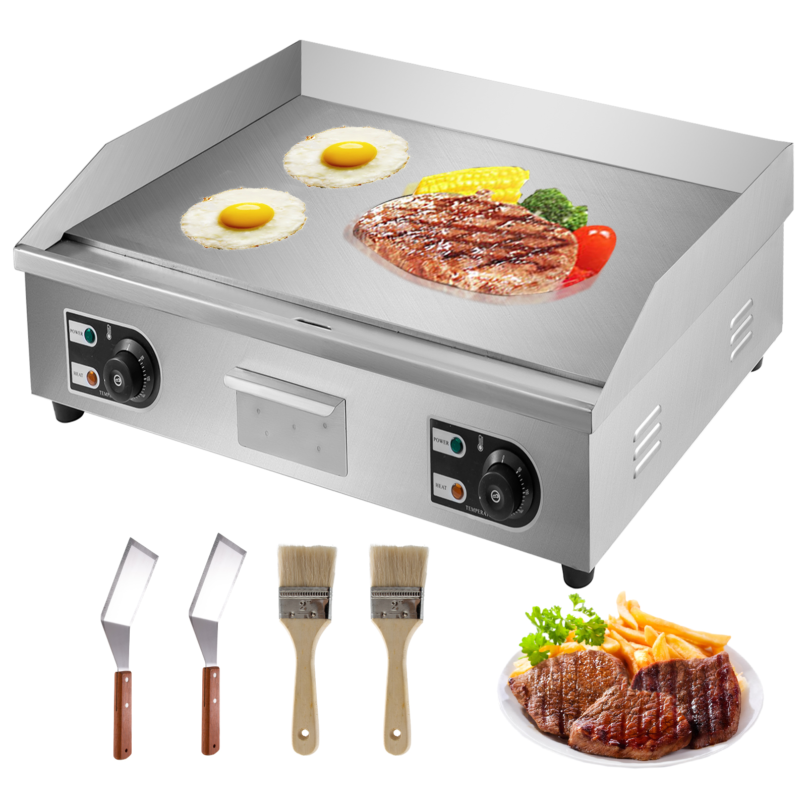 Electric Grill Griddle Grill Combo Commercial Grooved and Flat Top 30 ...