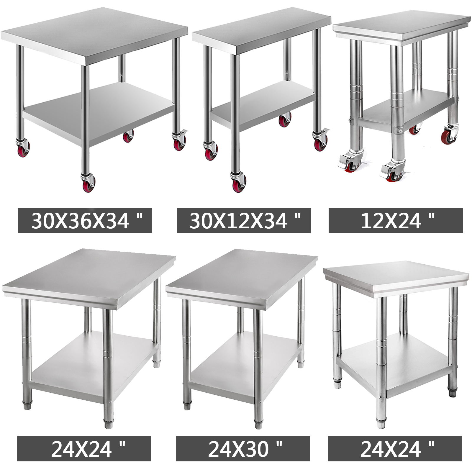 Work Table,24x24 inch,Stainless Steel