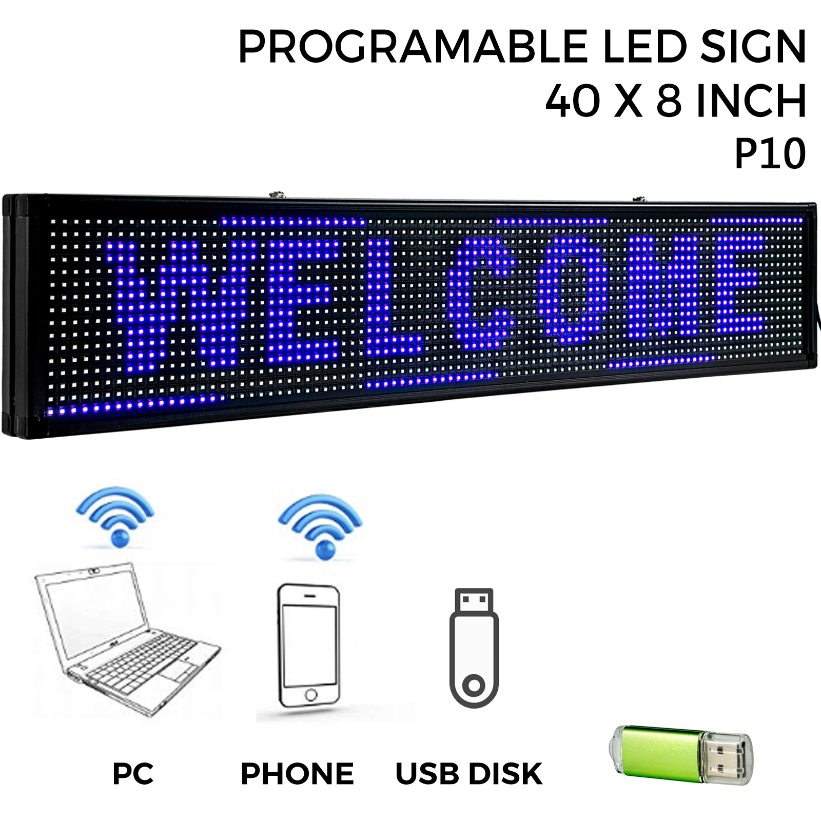 LED-Schild, 40 x 8 Zoll, Werbung und Business