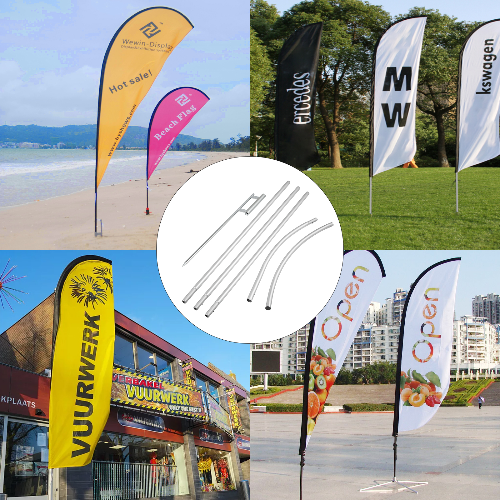 Advertising Feather Flag,2 Sets,16 ft