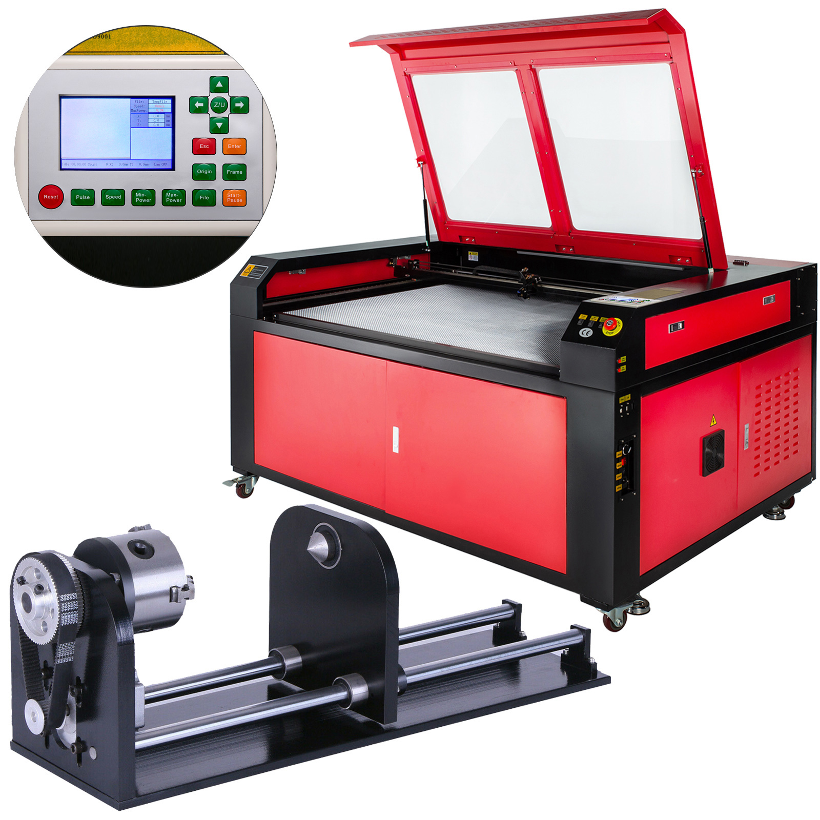 130W CO2 Laser Engraving Machine Rotary A-AXIS Auxiliary Rotary ...