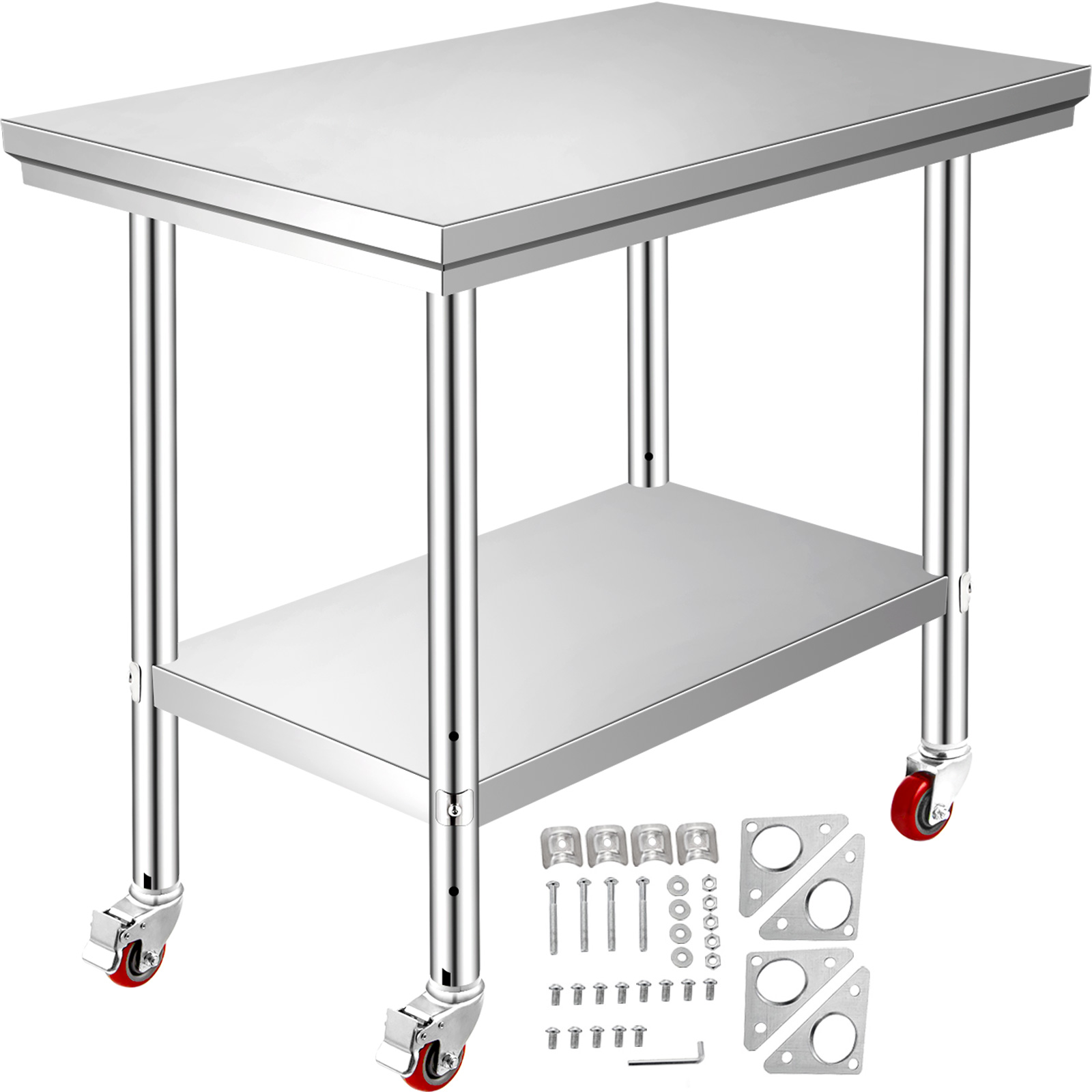 stainless steel prep table, silver, 24x36 inch