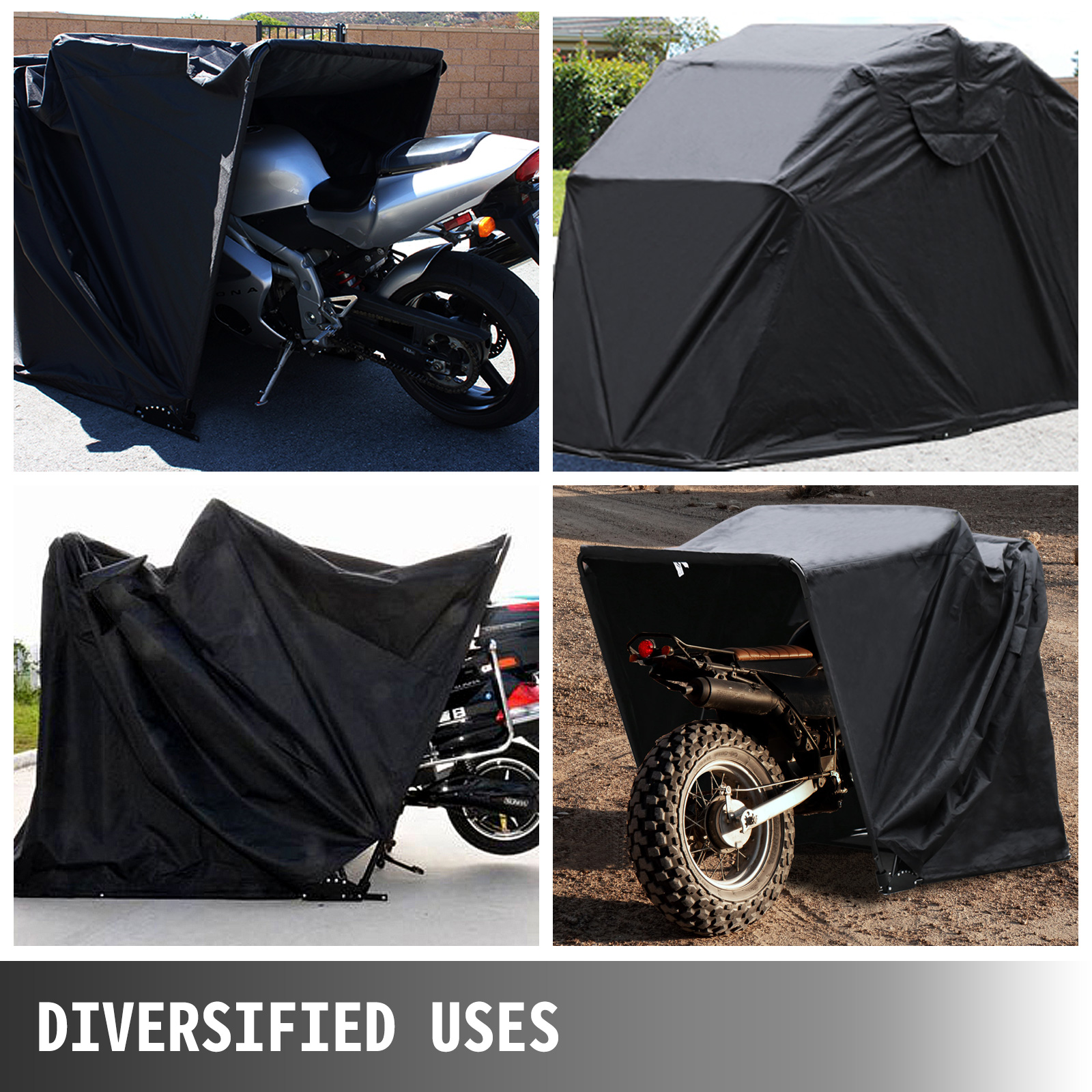 Vevor Waterproof Motorcycle Shelter Shed Cover Strong Frame Garage