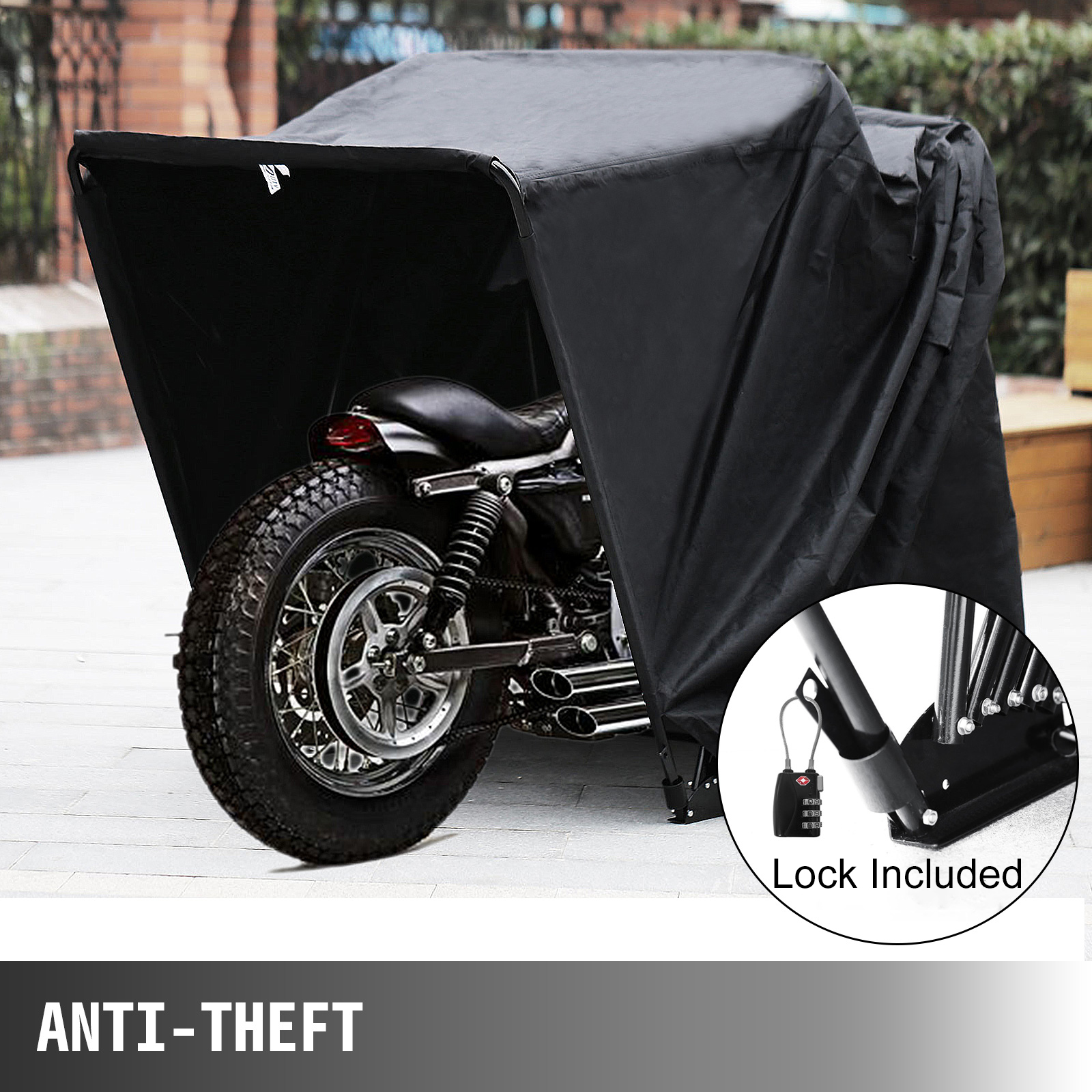 Motorcycle Cover Retractable Shelter Tent Garage Trail Waterproof