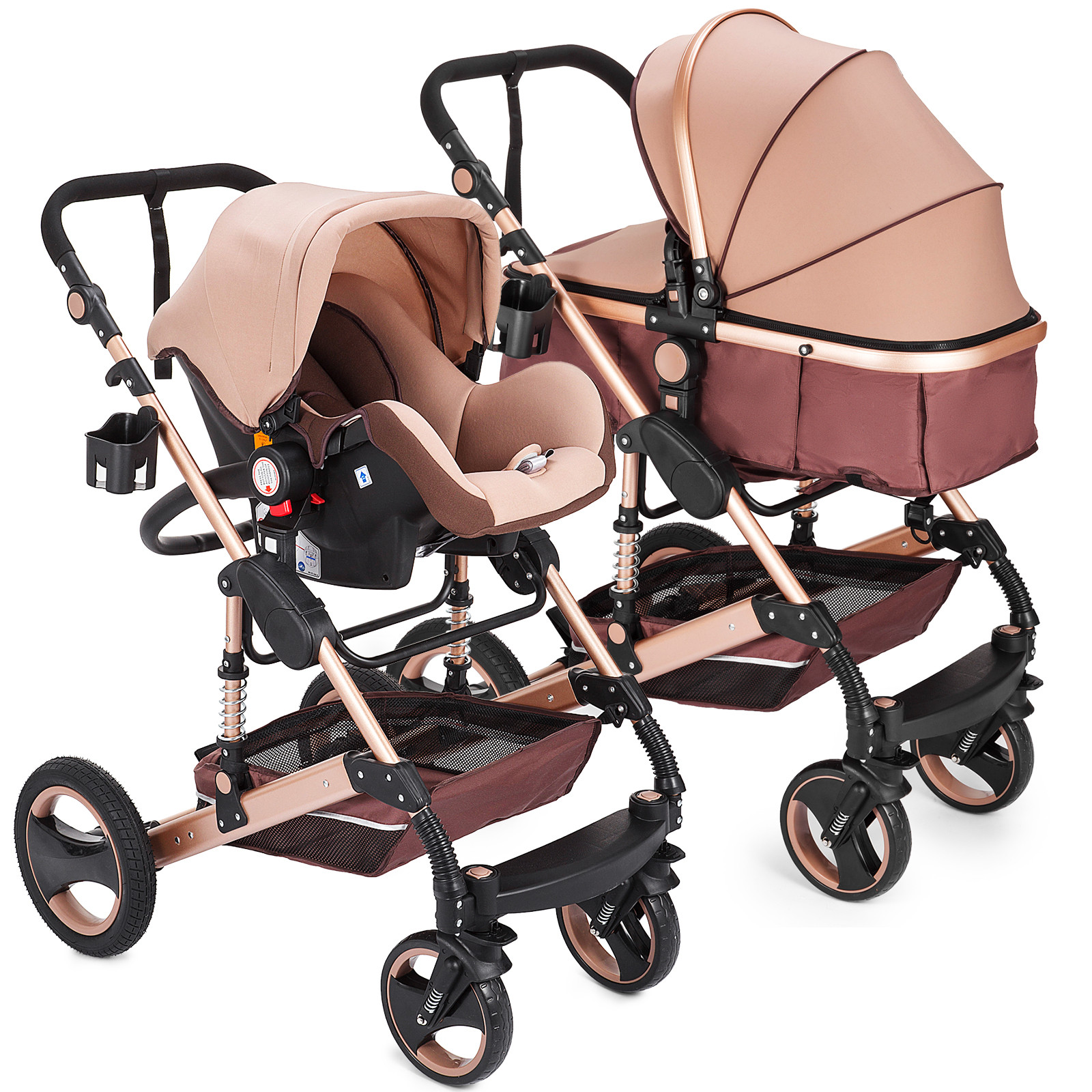 Baby Stroller 2/3 In 1 Luxury Pushchair Foldable Car Seat